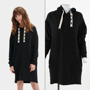 UGG(r) Aderlyn Fleece Lounge Hoodie Dress in Black